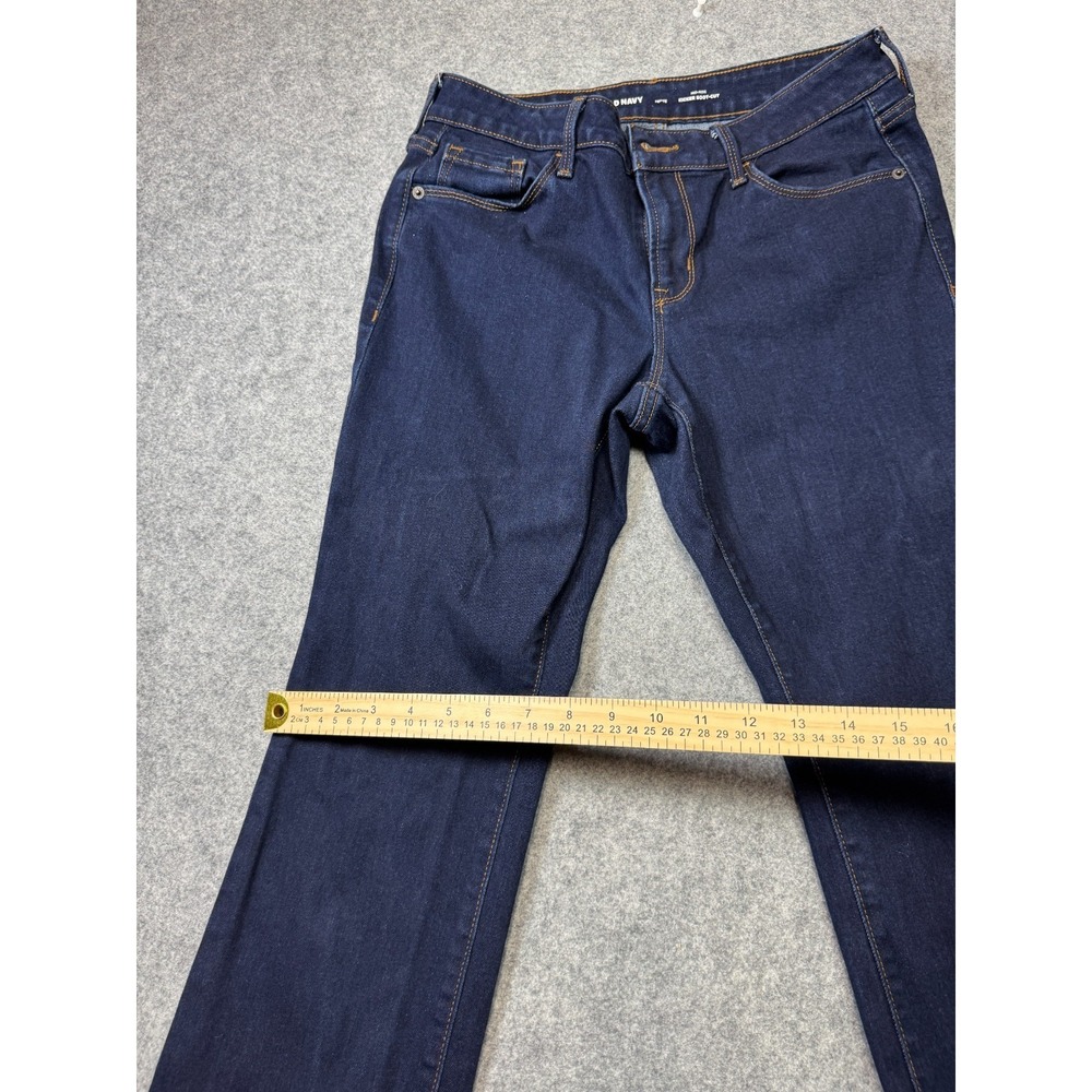 Old Navy Kicker Bootcut Jeans Womens 6 Blue Cotton Stretch Dark Wash Mid Rise - Picture 4 of 8